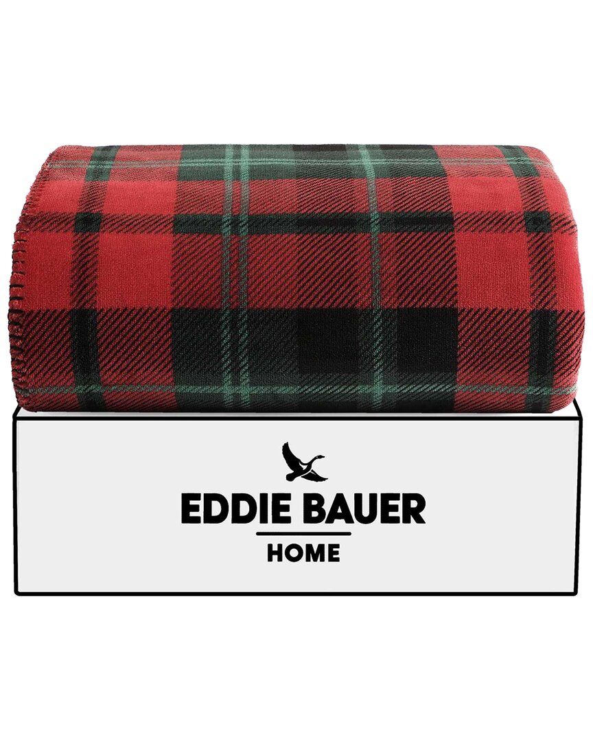 Eddie Bauer Trailhead Plaid Coco Flannel Reversible Throw Blanket