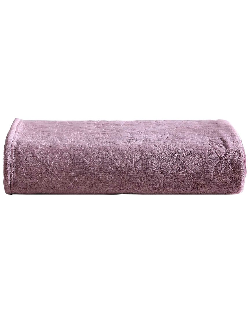 Eddie Bauer Woodblock Floral Ultra Soft Plush Fleece Reversible Throw Blanket