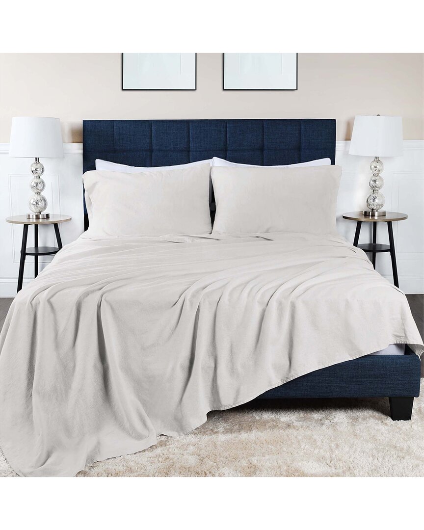 Superior Cotton Linen-blend Solid 3pc Duvet Cover Set