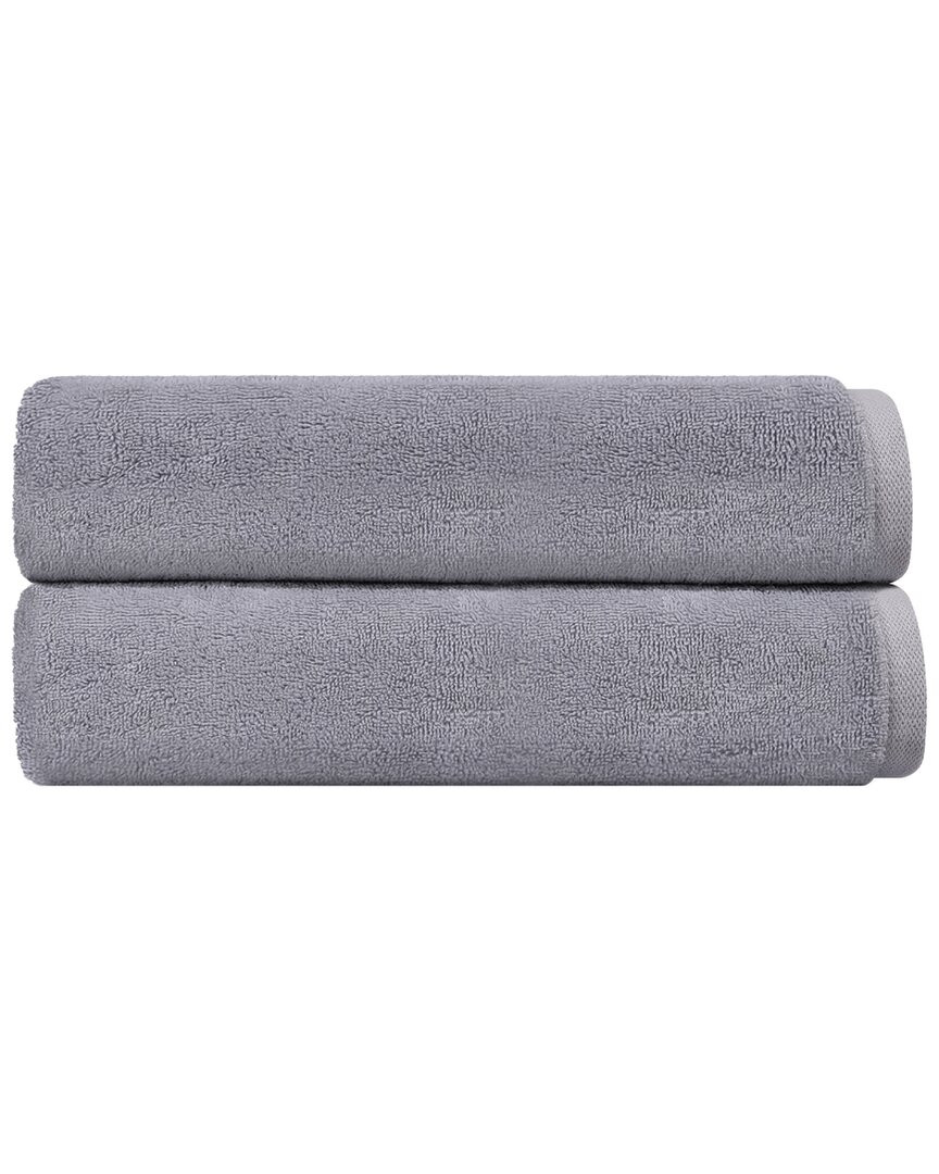 Depera Home Puresoft Set Of 2 Turkish Bath Towels In Silver