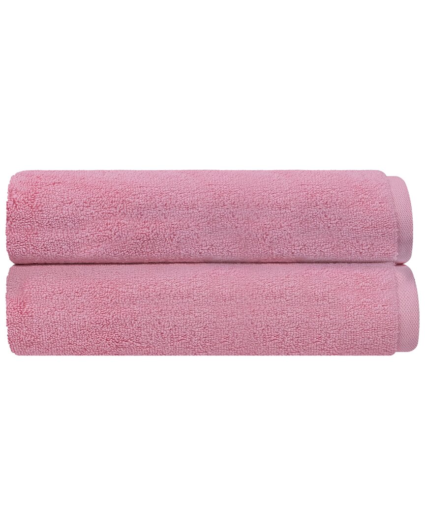 Depera Home Puresoft Set Of 2 Turkish Bath Sheets In Pink