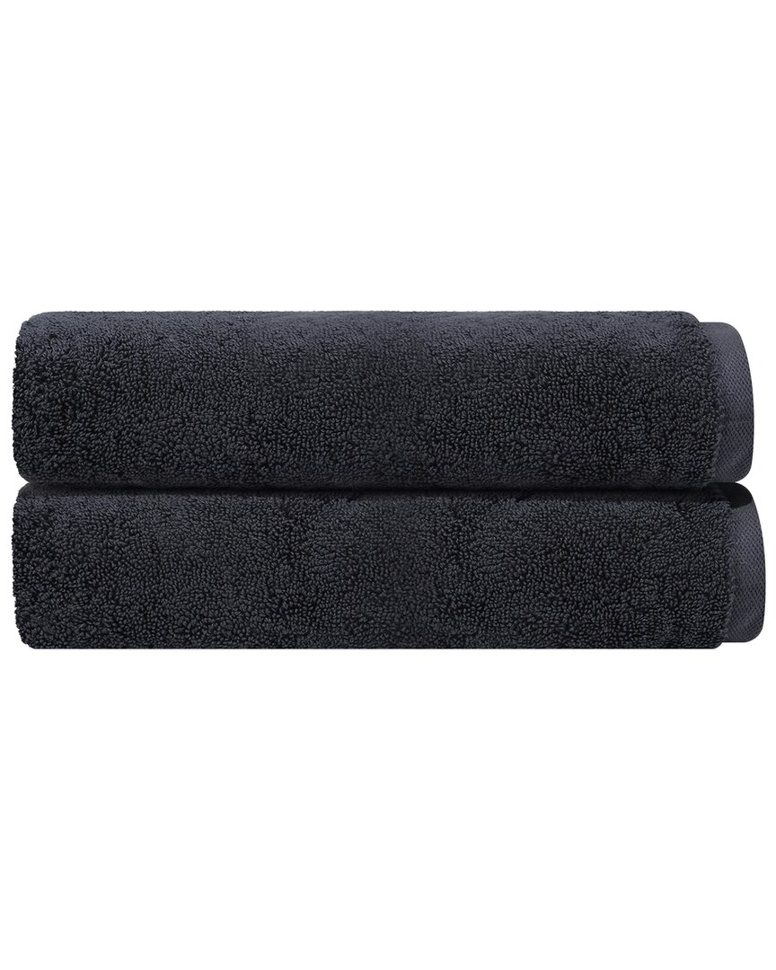 Depera Home Puresoft Set Of 2 Turkish Bath Sheets In Grey