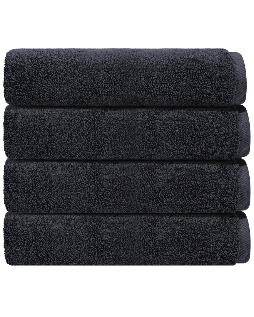 Depera Home Puresoft Set Of 4 Turkish Bath Towel In Grey