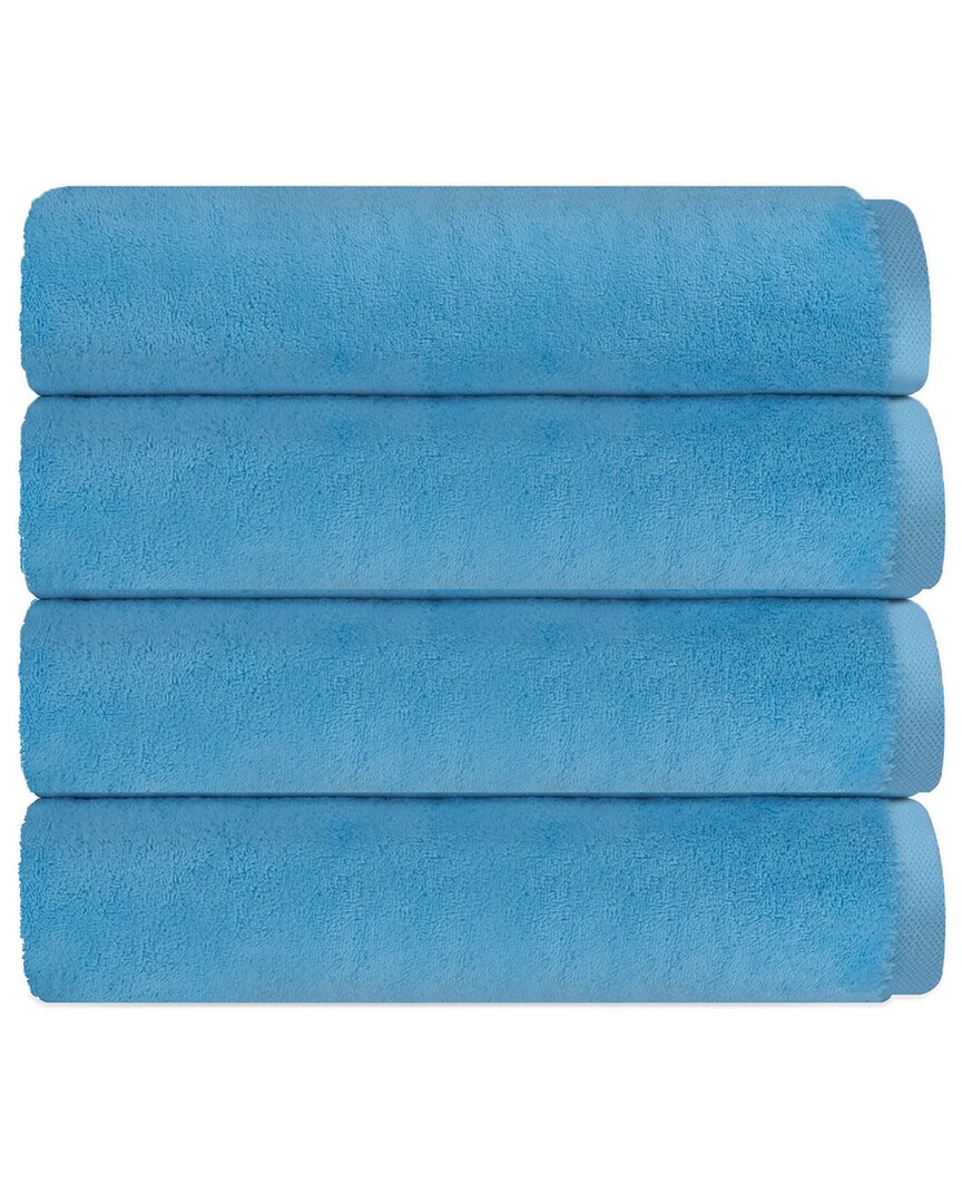 Depera Home Bath Towels Set 4-pc. Quick Dry Bath Towel Set In Blue