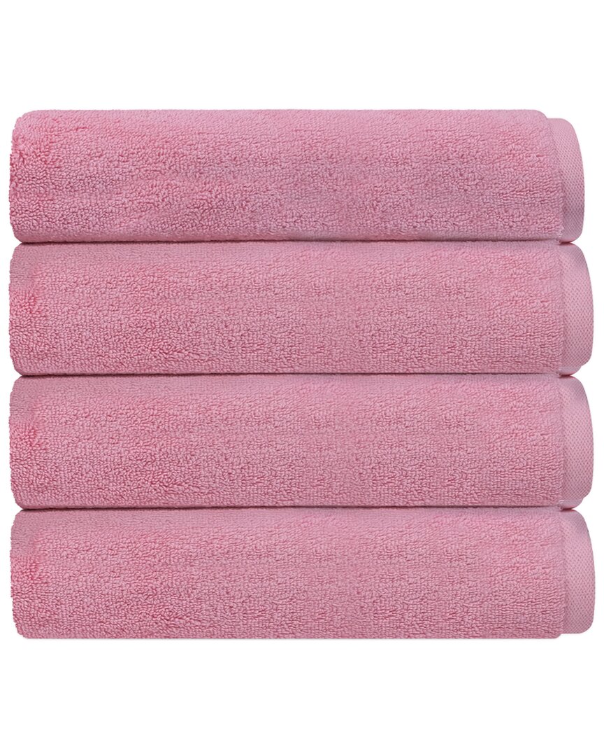 Depera Home Puresoft Set Of 4 Turkish Wash Towels In Pink