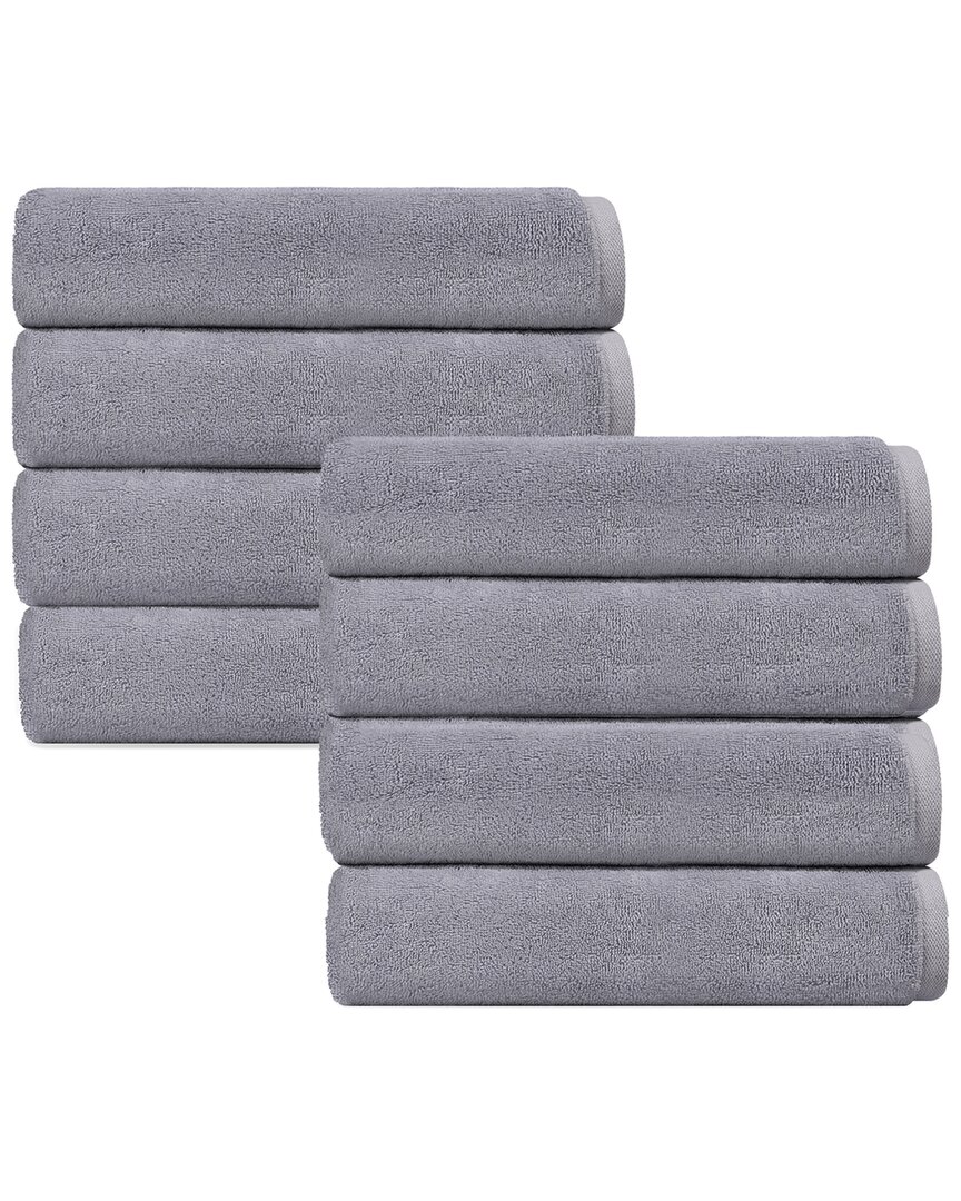 Depera Home Puresoft Set Of 8 Turkish Hand Towels In Silver