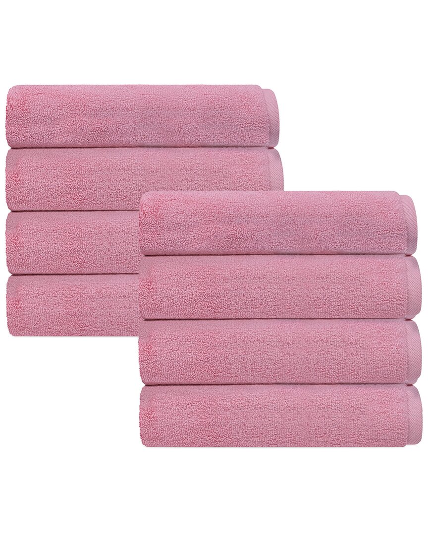 Depera Home Puresoft Set Of 8 Turkish Hand Towels In Pink