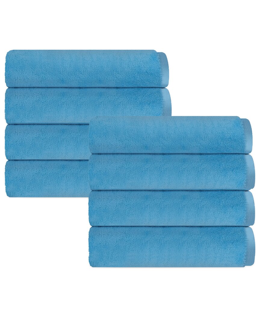Depera Home Puresoft Set Of 8 Turkish Wash Towels In Blue