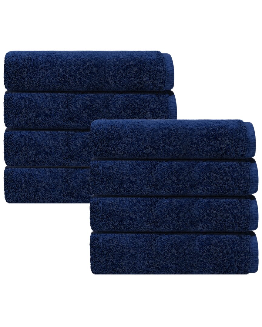 Depera Home Puresoft Set Of 8 Turkish Wash Towels In Blue