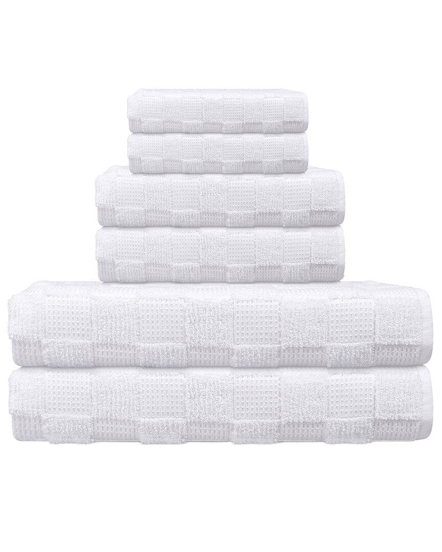 Depera Home Waffle Terry Set Of 6 Turkish Towels In White