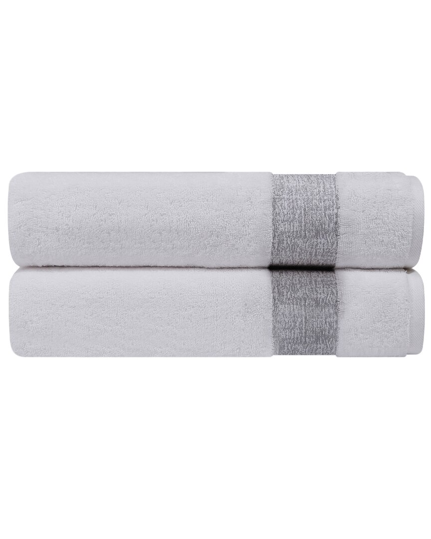 Depera Home Pera Set Of 2 Turkish Bath Sheets In Silver