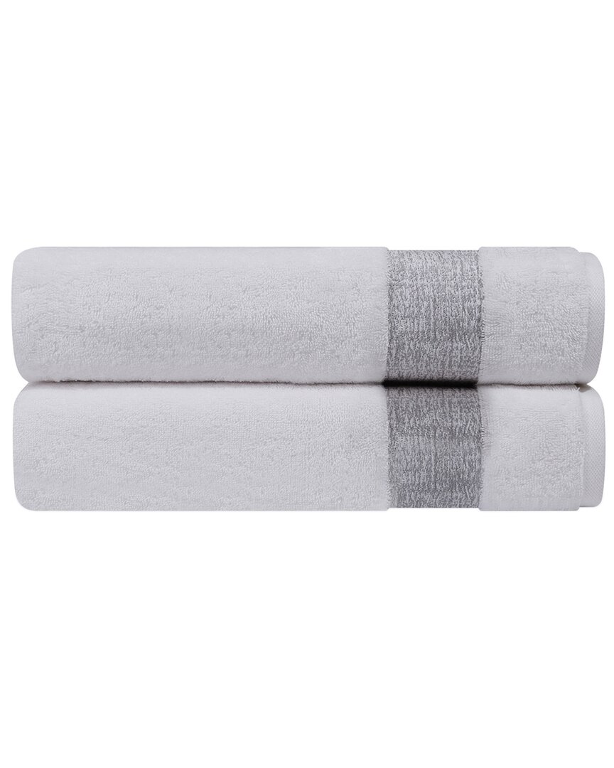 Depera Home Pera Set Of 2 Turkish Bath Sheets In Silver