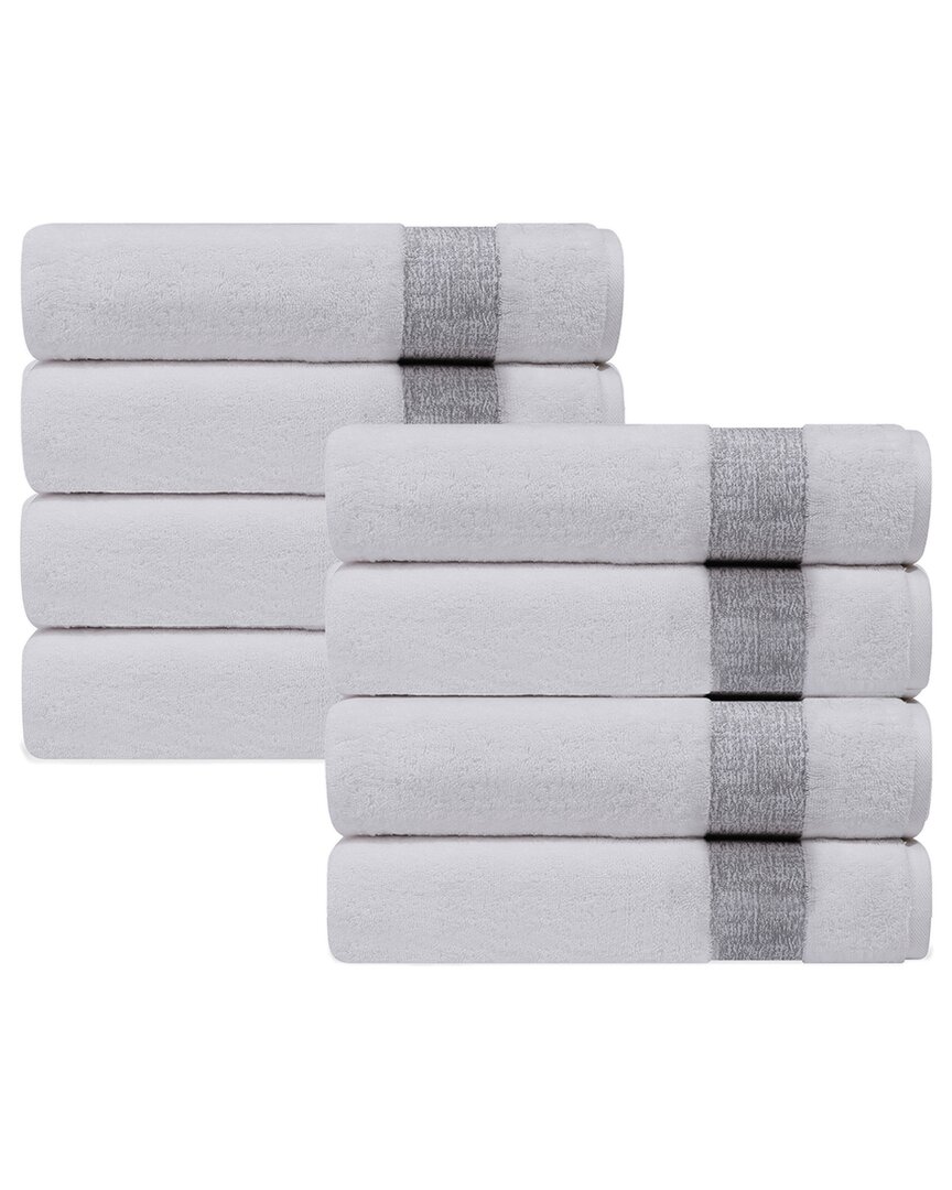 Depera Home Pera Set Of 8 Turkish Hand Towels In Silver