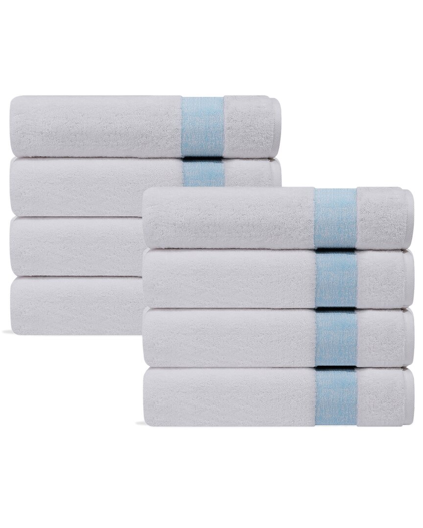 Depera Home Pera Set Of 8 Turkish Hand Towels In Blue