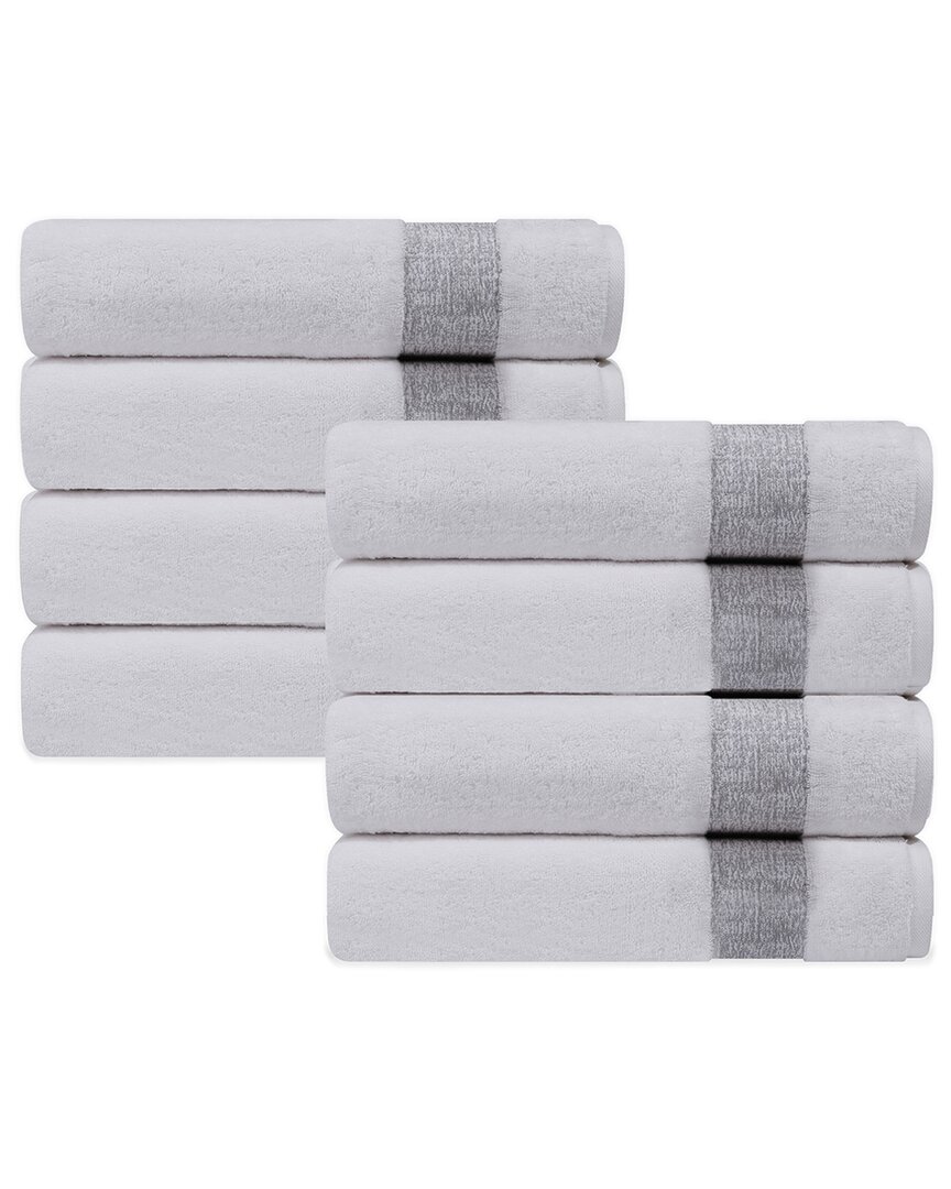 Depera Home Pera Set Of 8 Turkish Wash Towels In Silver