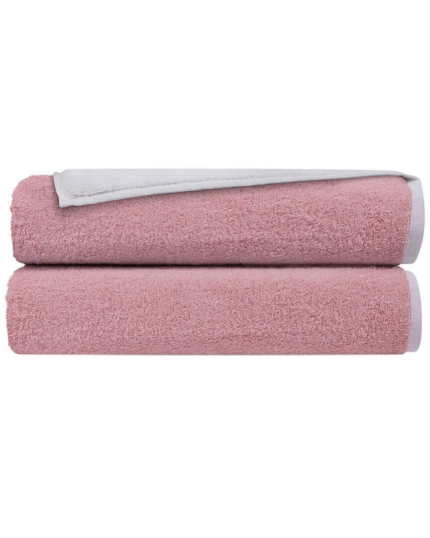 Depera Home Double Face Set Of 2 Turkish Bath Towels In White