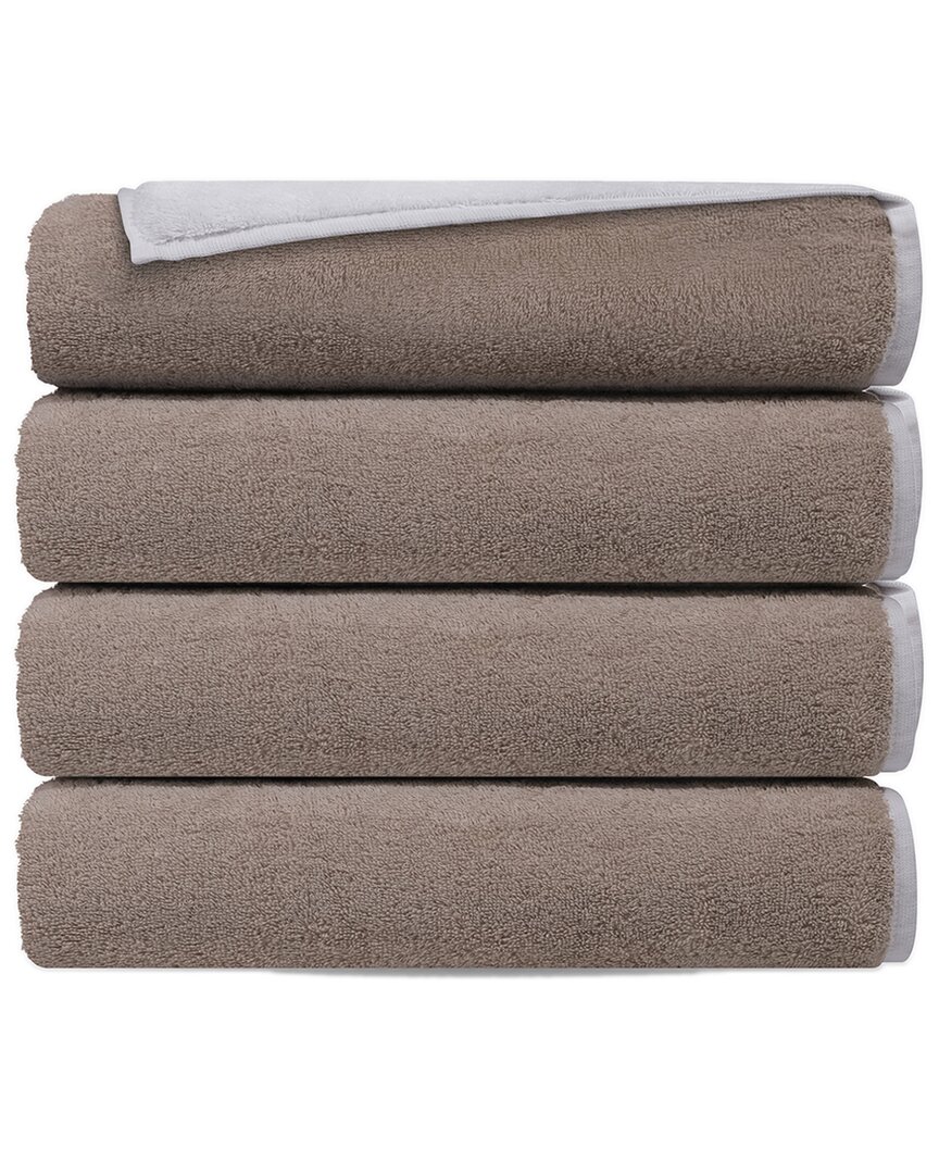 Depera Home Double Face Set Of 4 Turkish Wash Towels In White