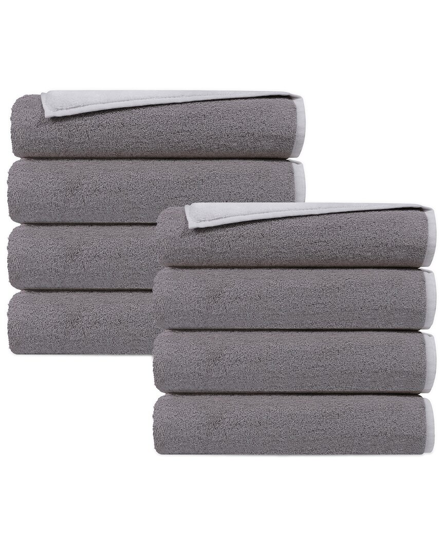 Depera Home Double Face Set Of 8 Turkish Hand Towels In White