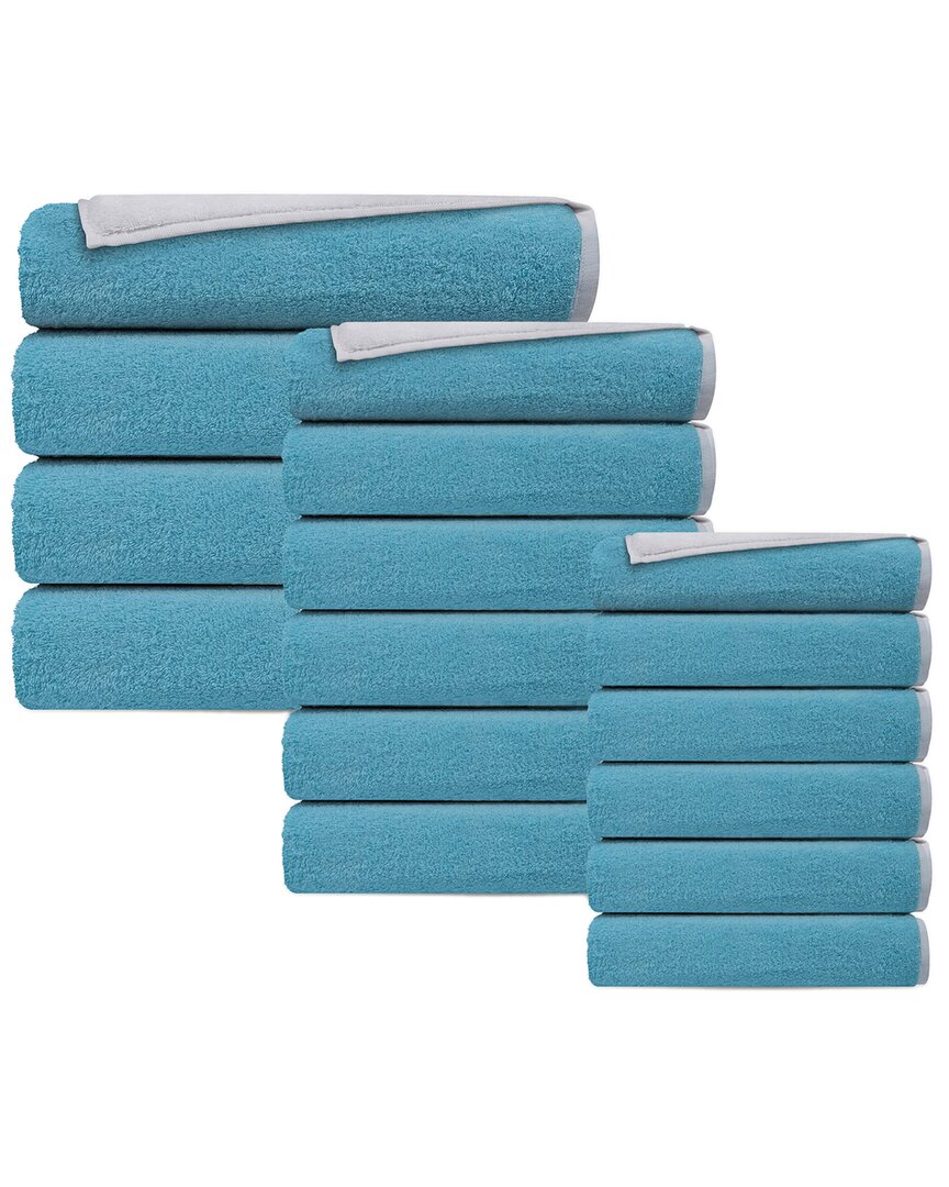 Depera Home Double Face Set Of 16 Turkish Towels In White