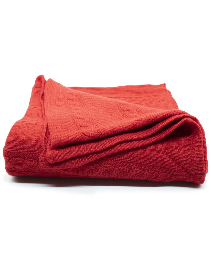 Portolano Throw With Cables In Red