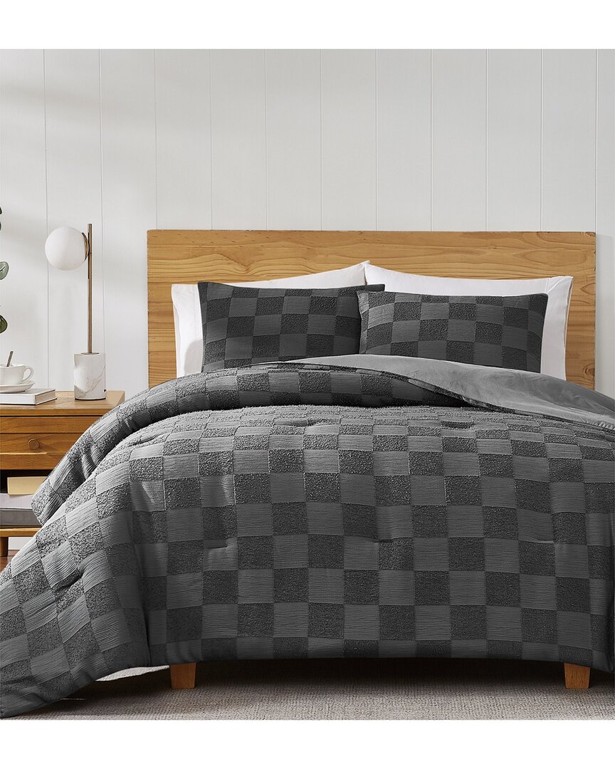 Truly Soft Textured Checkered Duvet Set