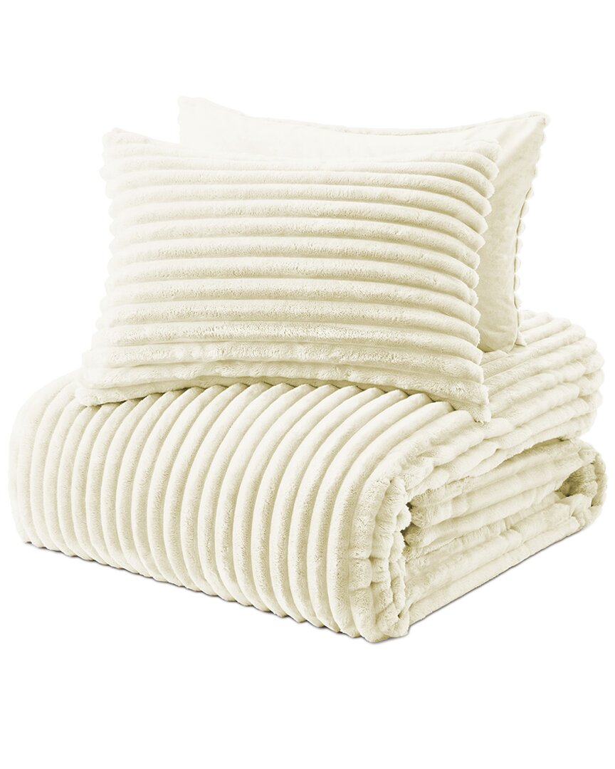 Unikome Flannel Fleece Plush Fuzzy Comforter Set