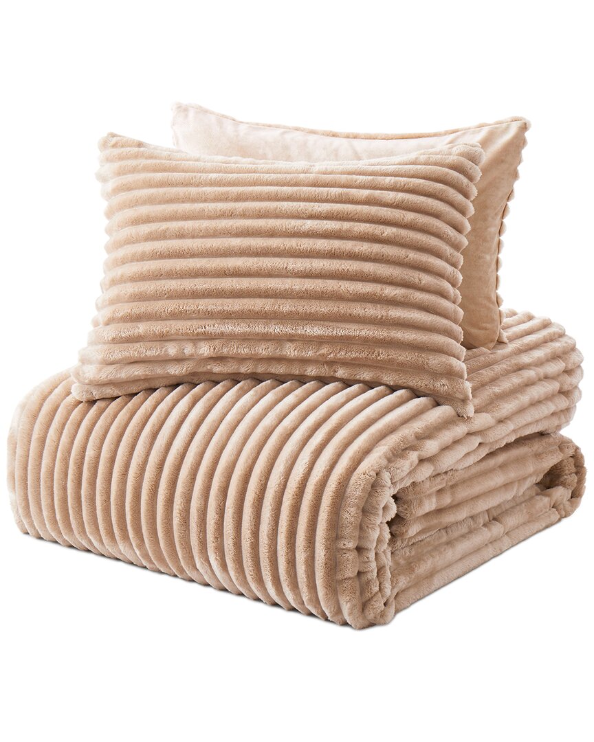 Unikome Flannel Fleece Plush Fuzzy Comforter Set