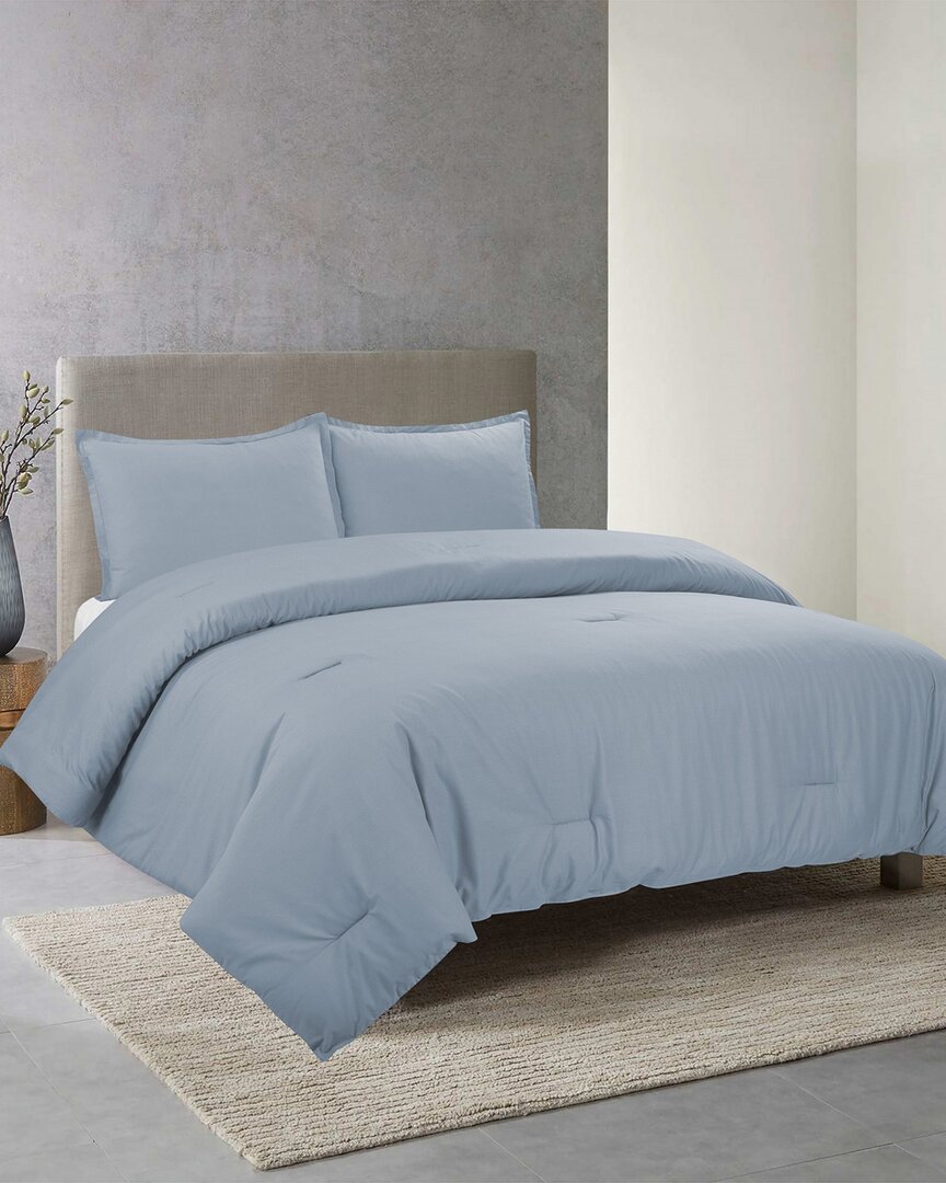 Nouvelle Home Perfectly Cotton Comforter Set In Blue