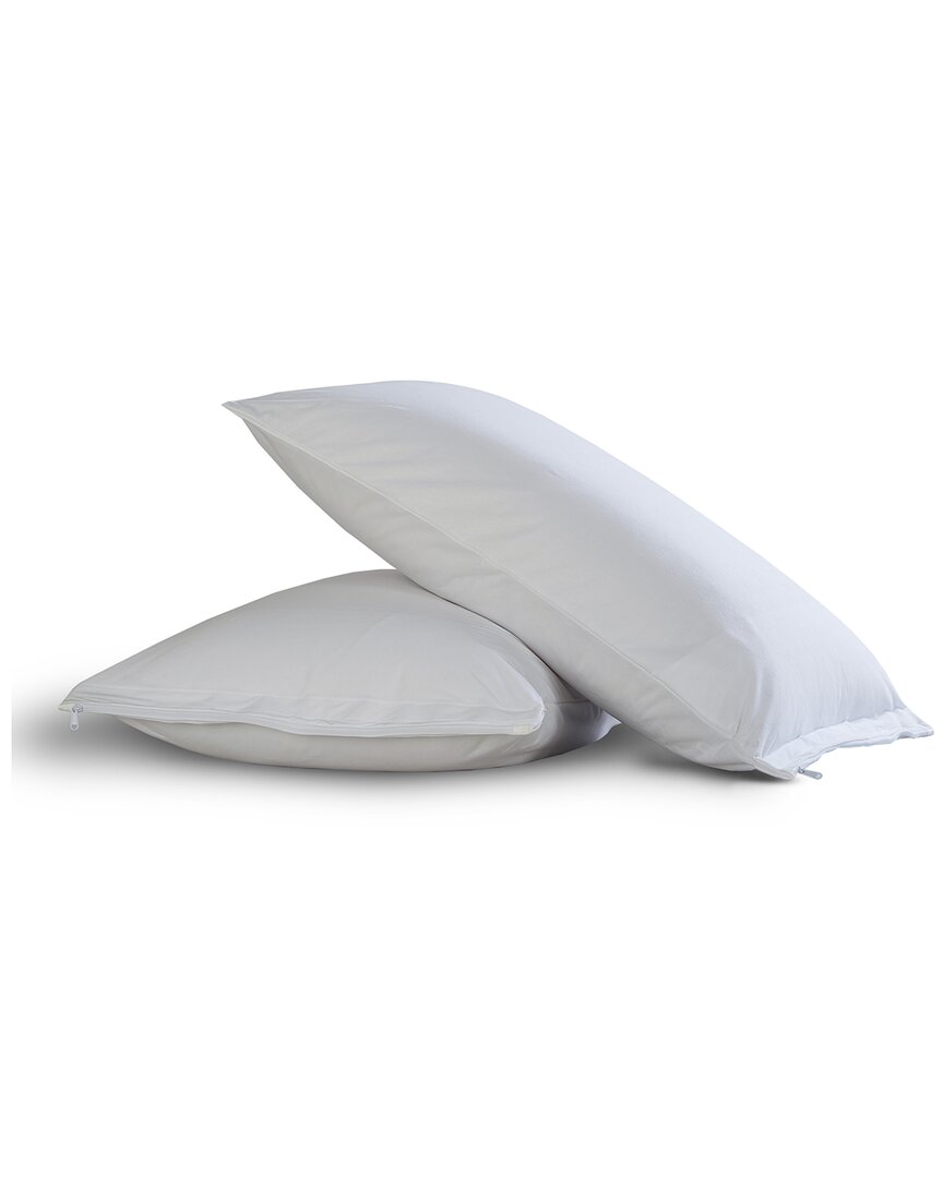 All-in-one Zippered Pillow Protector With Bed Bug Blocker In White