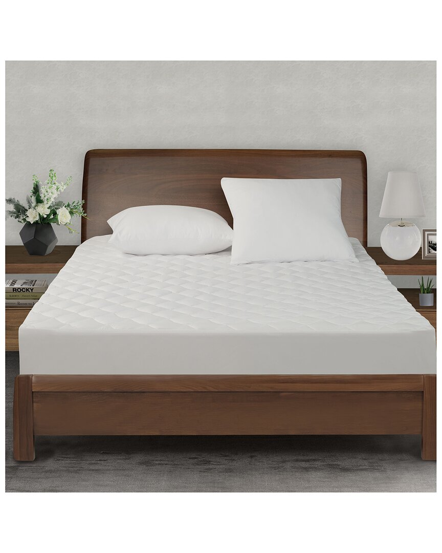 All-in-one All Season Reversible Cooling & Warming Fitted Mattress Pad In White