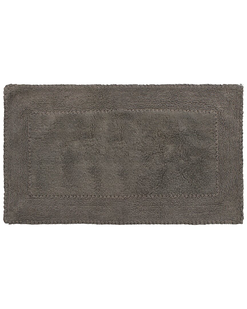 Laura Ashley Ruffle Cotton Bath Rug In Grey