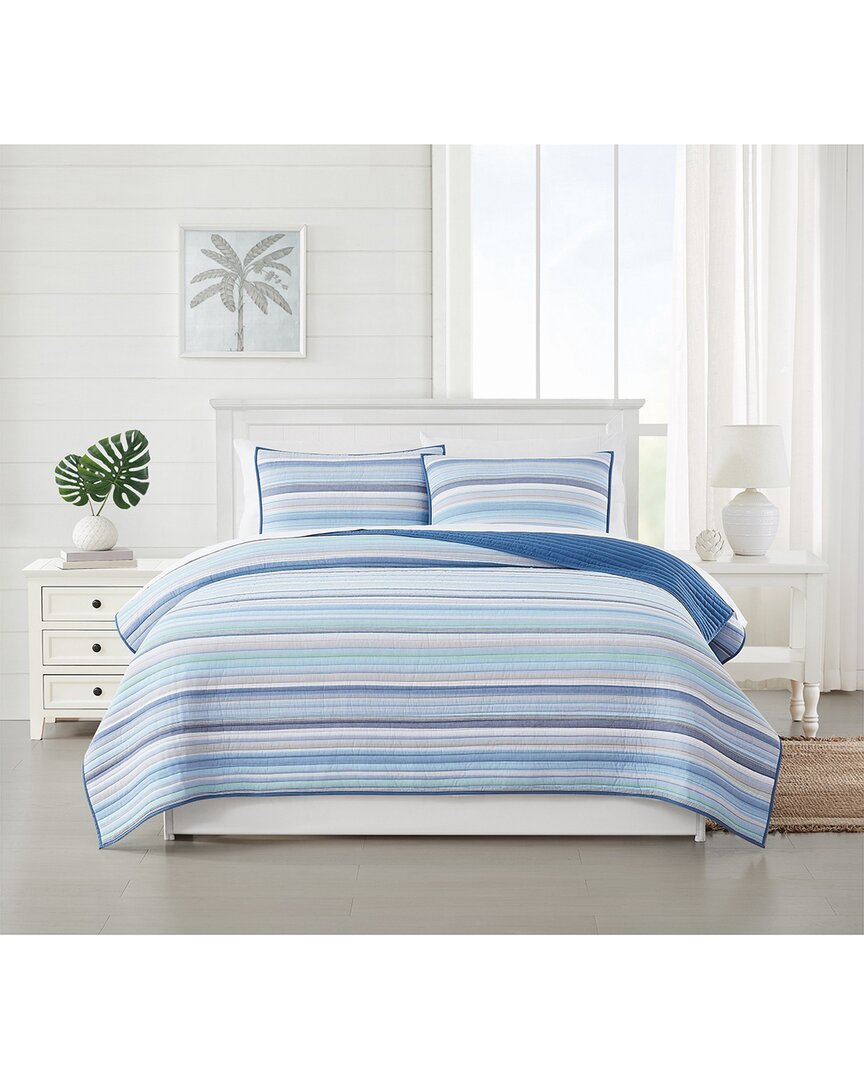 Oceanfront Resort Clearwater Yarn Dye Stripe Quilt Set