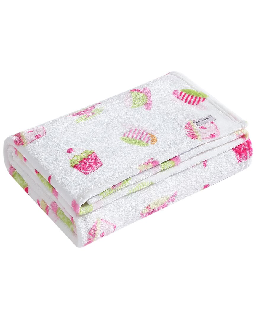 Shop Laura Ashley Kids Plush Ultra Soft Plush Fleece-reversible Throw Blanket In Pink