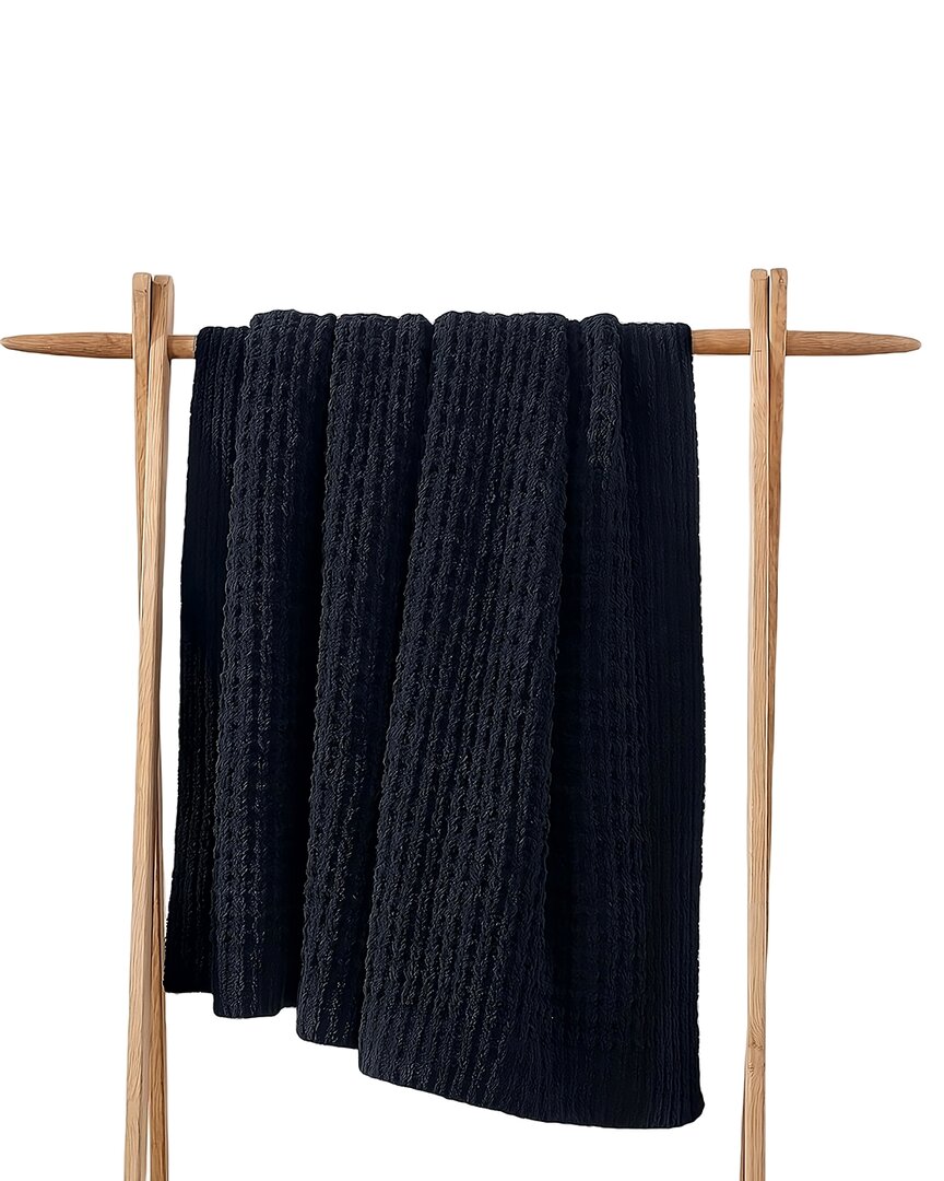 Sunday Citizen Waffle Lightweight Throw In Black