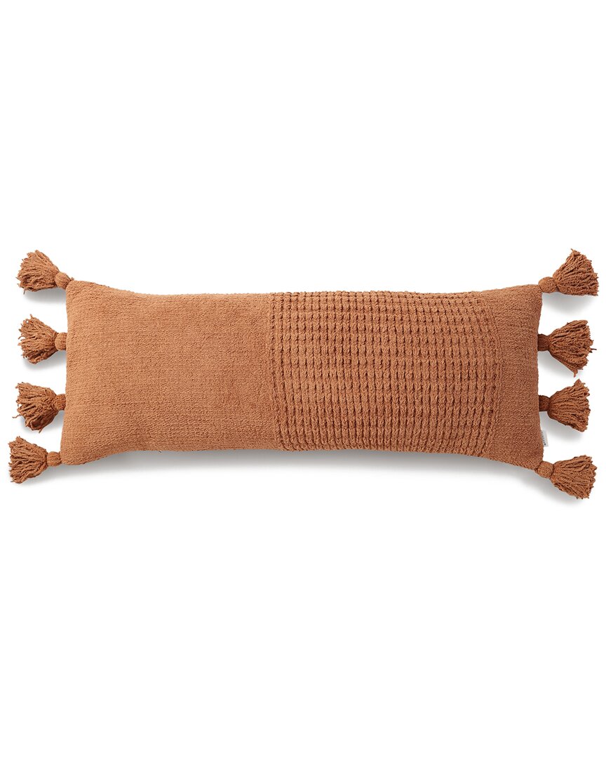 Sunday Citizen Braided Pom Pom Lumbar Pillow In Brown