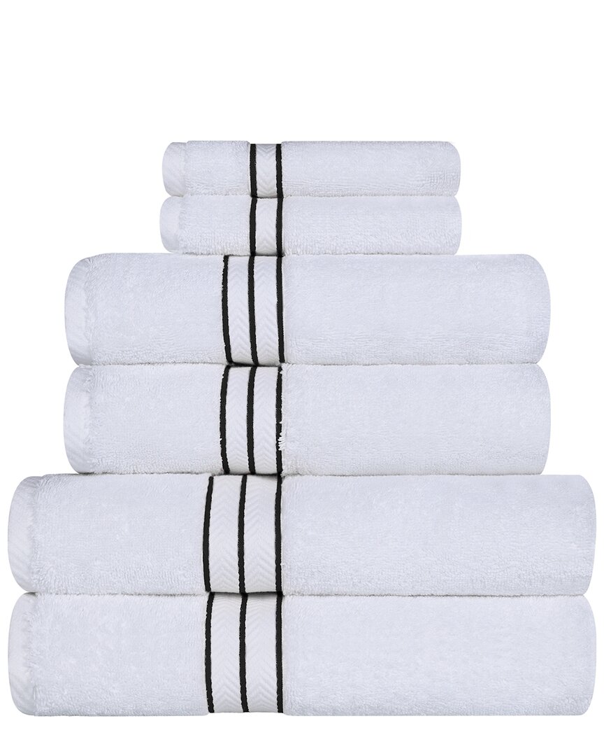 Superior Long-staple Combed 6pc Solid Towel Set In Black
