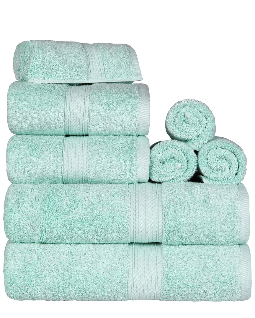 Superior Highly Absorbent 8pc Ultra Plush Solid Towel Set In Blue