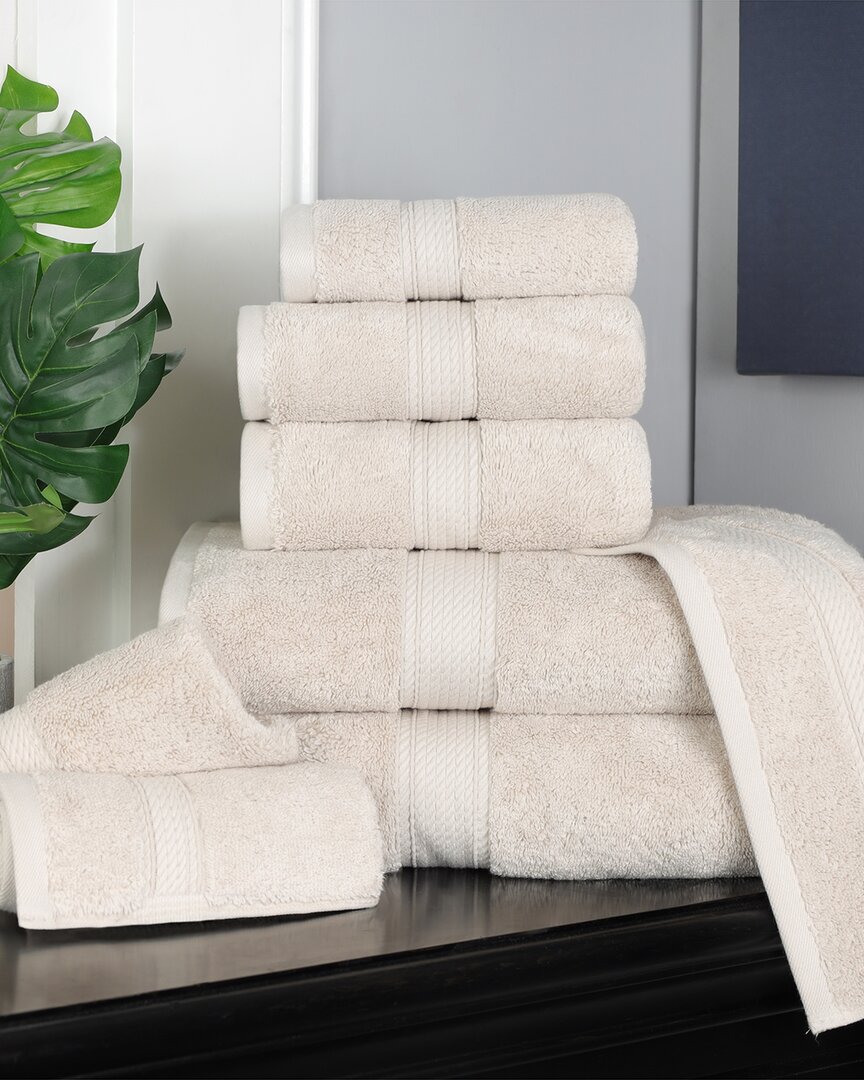 Superior Highly Absorbent 8pc Ultra Plush Solid Towel Set In Stone