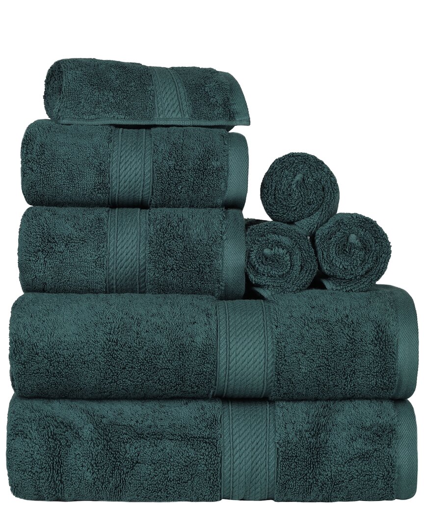Superior Highly Absorbent 8pc Ultra Plush Solid Towel Set In Teal