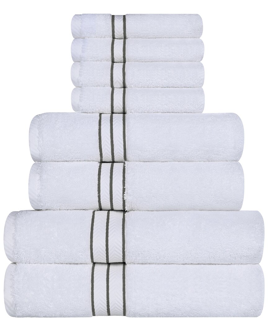 Shop Superior Turkish Highly Absorbent Hotel Collection 8pc Turkish Cotton Towel Set In Charcoal