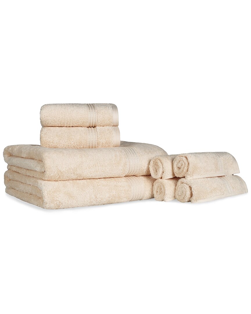Shop Superior Ultra Soft Assorted 8pc Absorbent Egyptian Cotton Towel Set In Ivory
