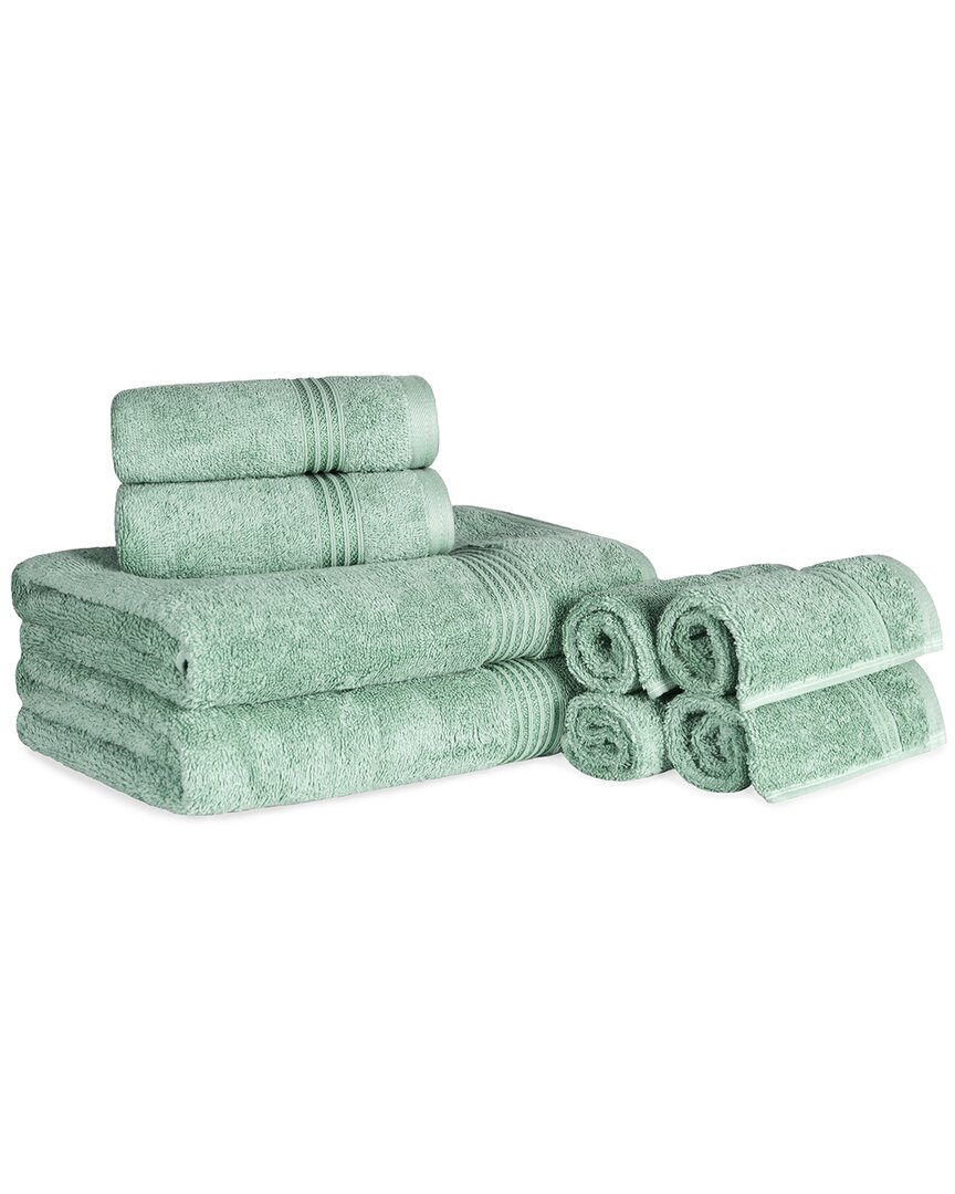 Superior Ultra Soft Assorted 8pc Absorbent Towel Set In Sage