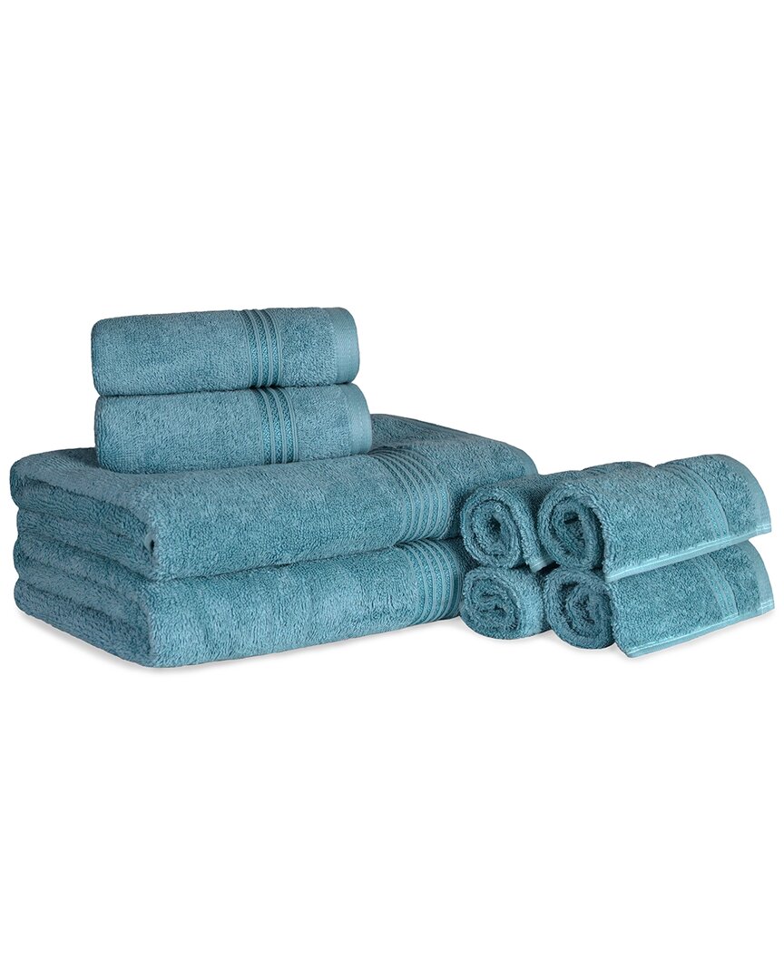 Superior Ultra Soft Assorted 8pc Absorbent Towel Set In Sapphire