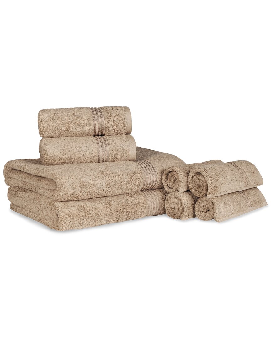 Superior Ultra Soft Assorted 8pc Absorbent Towel Set In Taupe