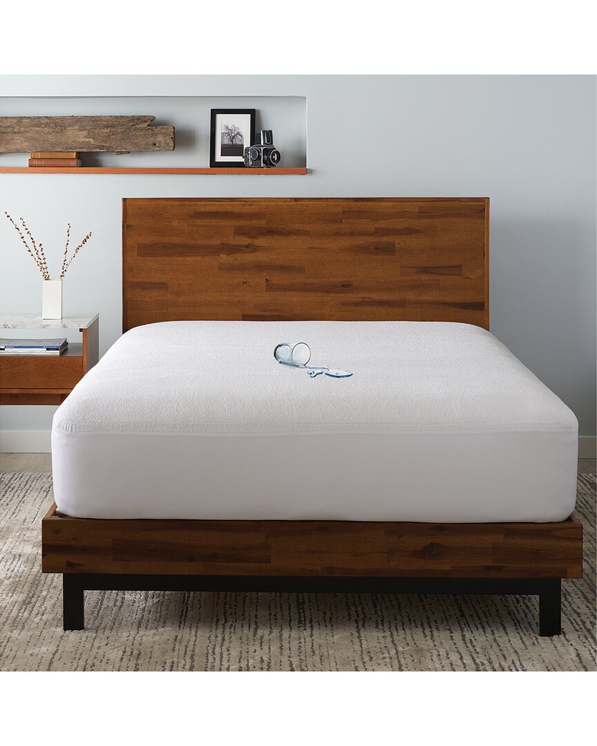 Ella Jayne Terry Cloth Waterproof Mattress Protector In White