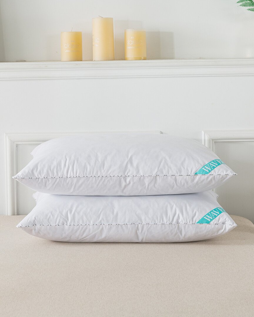 Waverly Antimicrobial Feather Pillow (set Of 2) In White