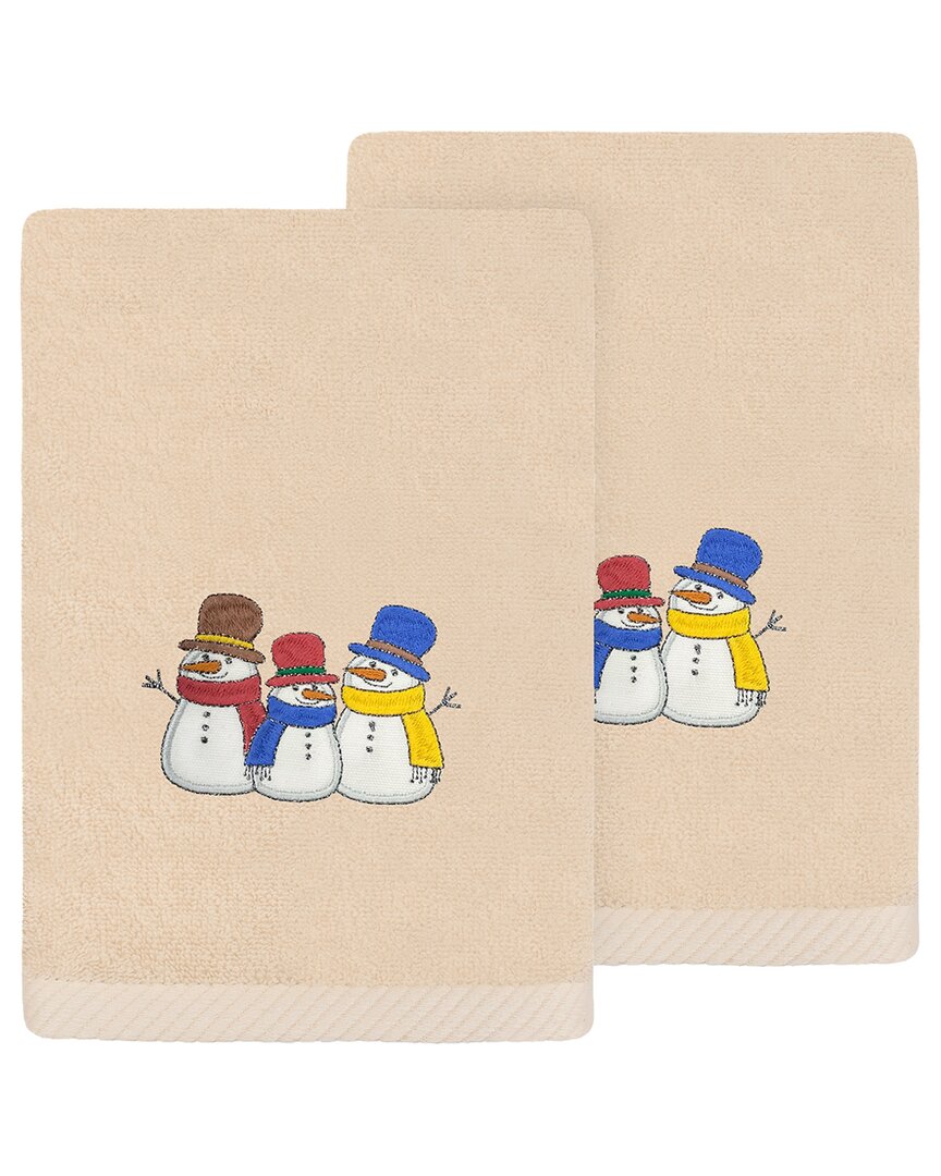 Shop Linum Home Textiles Set Of 2 Christmas Snow People Embroidered Luxury 100%  Turkish Cotton Hand Towe