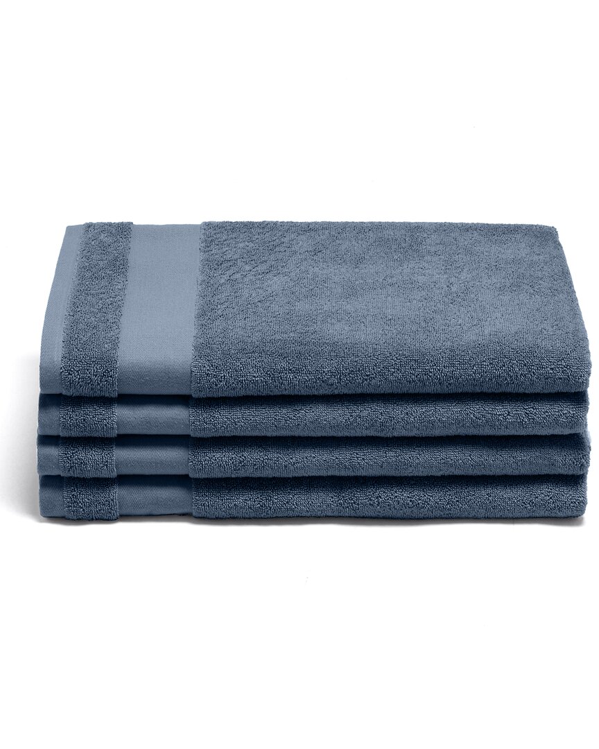 Home Collection Premium Ultra Soft Cotton 4pc Bath Towel Set In Navy