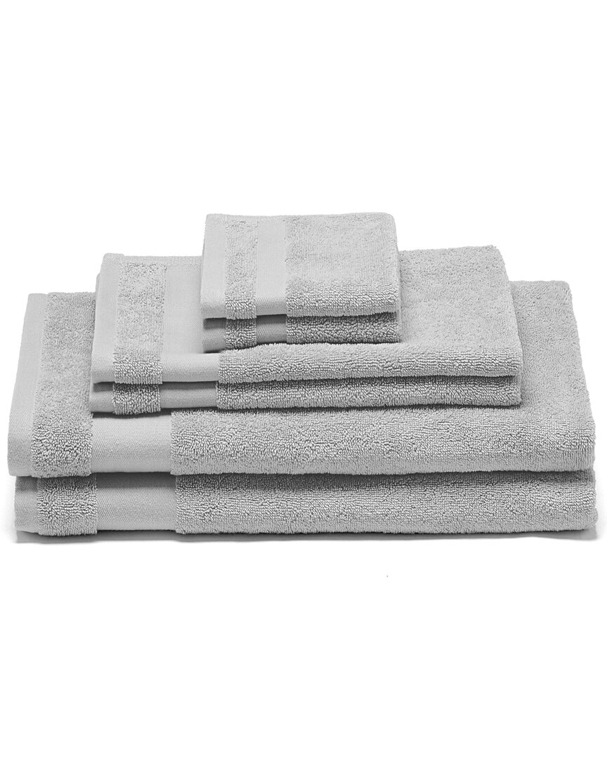 Home Collection Premium Ultra Soft Cotton 6pc Bath Towel Set In Gray