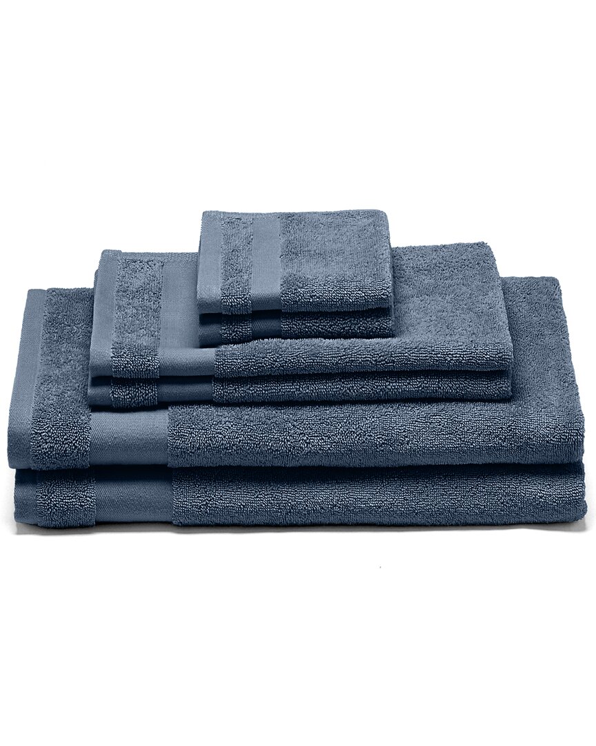 Home Collection Premium Ultra Soft Cotton 6pc Bath Towel Set In Navy
